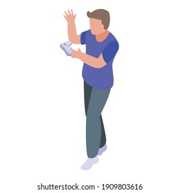 Mobile game player icon. Isometric of mobile game player vector icon for web design isolated on white background