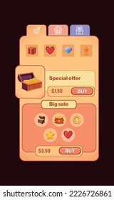 mobile game store , user interface ui - ux
