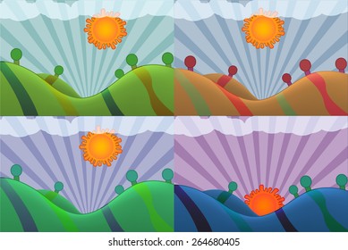 Mobile Game Template Background with Platform Track