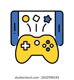 Mobile Game vector filled outline icon. EPS 10 file