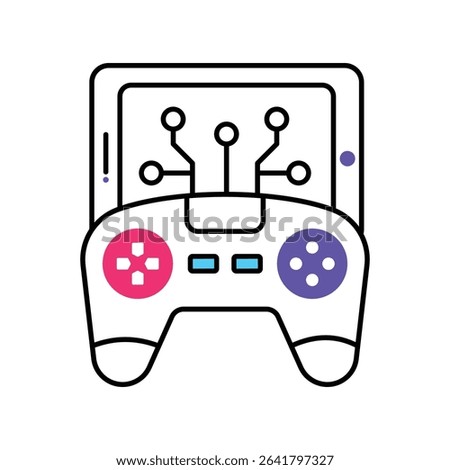 Mobile Game Vector Filled outline illustration style icon. EPS 10 file