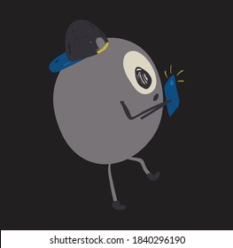 mobile gamer cute microbe design