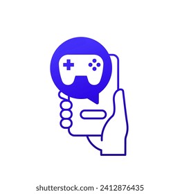 mobile games icon with a phone in hand