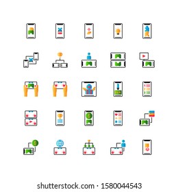 Mobile Games, Online, Gaming, Controller, flat style icon - vector