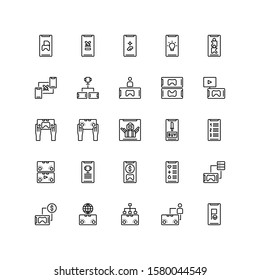 Mobile Games, Online, Gaming, Controller, Outline style icon - vector