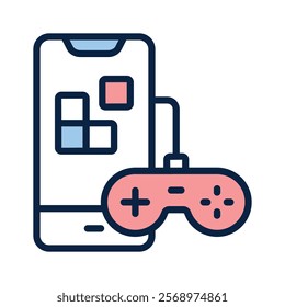 Mobile games vector design isolated on white background