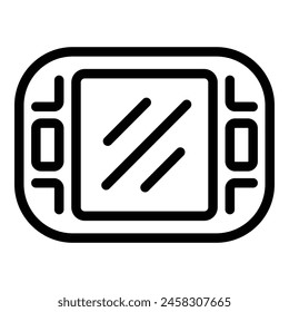 Mobile gaming device icon outline vector. Handheld game console. Pocket gamer gadget