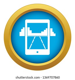 Mobile gaming icon blue vector isolated on white background for any design