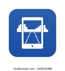 Mobile gaming icon digital blue for any design isolated on white vector illustration