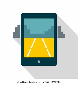 Mobile gaming icon. Flat illustration of mobile gaming vector icon for web
