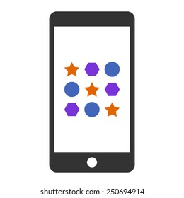 Mobile gaming - matching game flat icon for websites