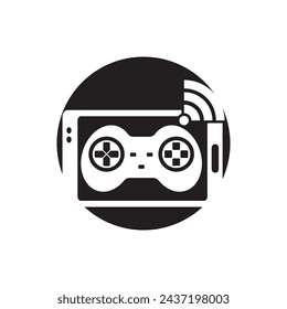 Mobile gaming symbol icon logo design vector illustration