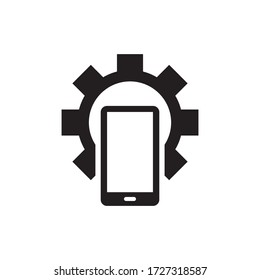 Mobile with gear logo template vector icon design