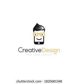 Mobile Geek Logo Design Template Vector