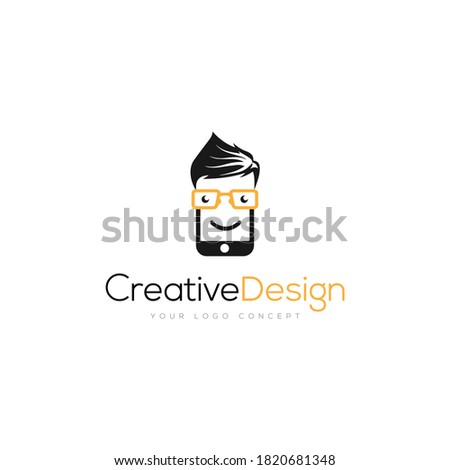 Mobile Geek Logo Design Template Vector
