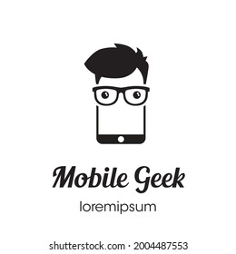 Diseño de logotipo o de plantilla de símbolos de Mobile Geek