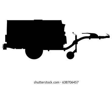 Mobile generator. Side view. Flat vector.