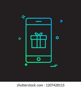 mobile gift box icon vector design
