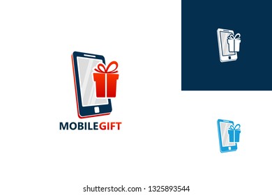 Mobile Gift Logo Template Design Vector, Emblem, Design Concept, Creative Symbol, Icon