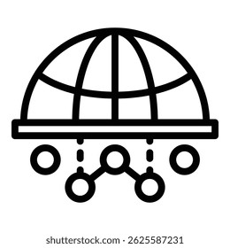 Icono de red global móvil. Icono de Vector de red global móvil para Diseño web aislado sobre fondo blanco