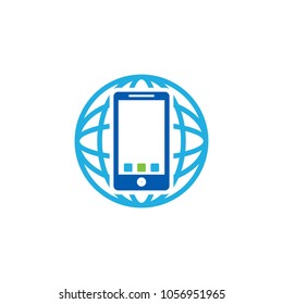 Mobile Globe Logo Icon Design