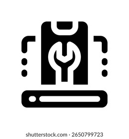 mobile glyph icon. Strong and solid vector icon for websites, mobile interfaces, presentations, and visual branding. High quality and easy to edit.
