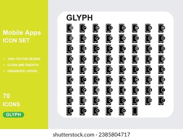 mobile Glyph Icons with White Background Free Vector