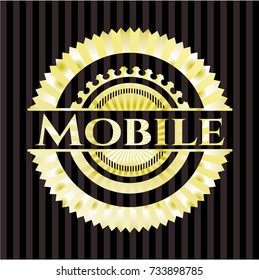Mobile gold badge or emblem