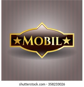 Mobile gold shiny badge
