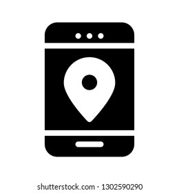 mobile GPS glyph icon