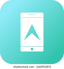 mobile GPS glyph round corner multi color gradient BG