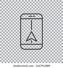 GPS-Symbol einzeln auf transparentem Hintergrund. Vektorgrafik.