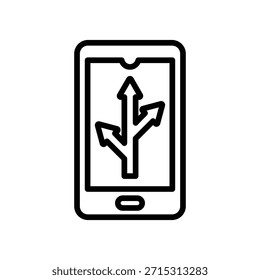 Icono de GPS móvil, Vector de línea