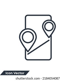 mobile gps icon logo vector illustration. Navigation symbol template for graphic and web design collection