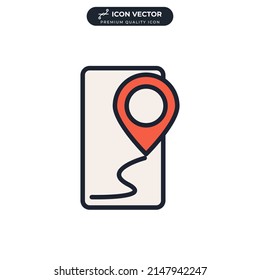 plantilla de símbolo de icono gps móvil para colección de diseño gráfico y web ilustración vectorial