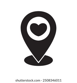 Mobile GPS location icon Map pointer with 
love symbol Vector illustration