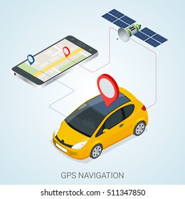 Mobile gps navigation concept. Vector