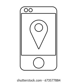 mobile gps navigation location pin concept