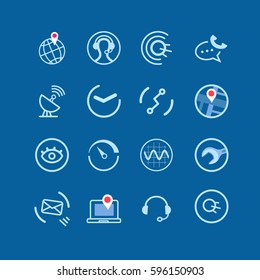Mobile GPS navigation and travel, linear vector icons for your website, application and presentation. 
