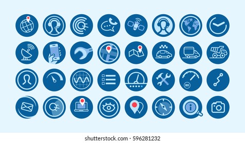 Mobile GPS navigation and travel,  linear vector icons for your website, application and presentation. 