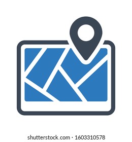 mobile GPS  vector glyph color icon 