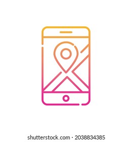 Mobile Gps vector gradient icon style illustration. Eps 10 file