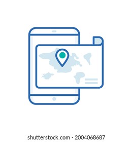 Mobile Gps Vector Icon style illustration. EPS 10 File