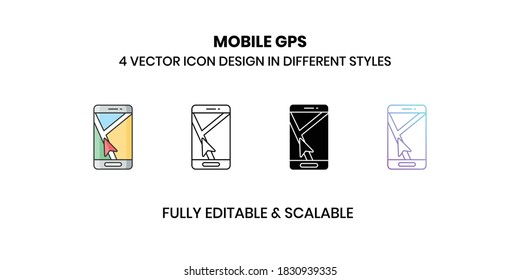 Mobile Gps Vector illustration icons in different style