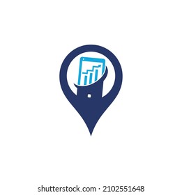 Mobile Graph gps shape Logo Template Design. Phone analytics marketing vector logo template	