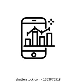 Mobile Graph. Icon for business, finance and marketing strategy - line series