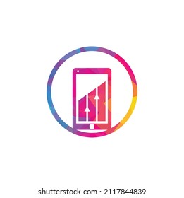 Design für das Logo für mobile Grafiken. Logo-Vorlage für Telefonanalysen-Marketing	