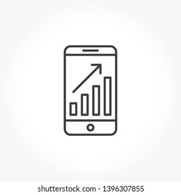 Mobile Graph vector out line icon