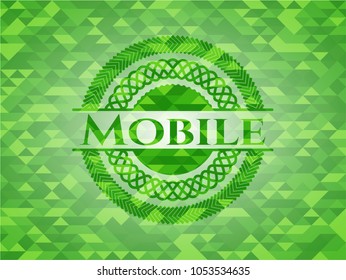 Mobile green mosaic emblem