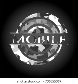 Mobile grey camouflaged emblem
